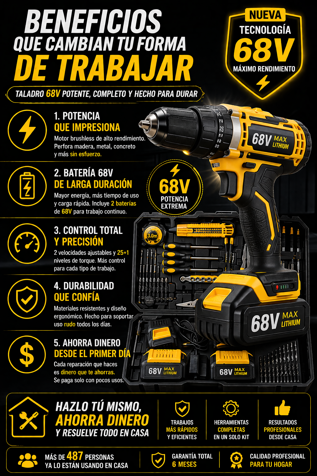 TALADRO 68V DWLT TOOLS